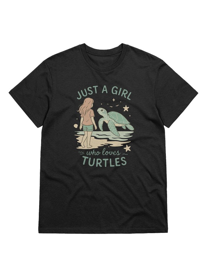 Graphic with Pastel Colors and Retro Hand-Drawn Text ‘Just a Girl Who Loves Turtles’ product image (5)