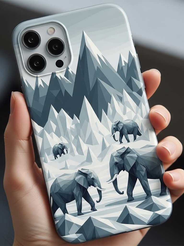 Geometric Elephant Parade iPhone Case product image (1)
