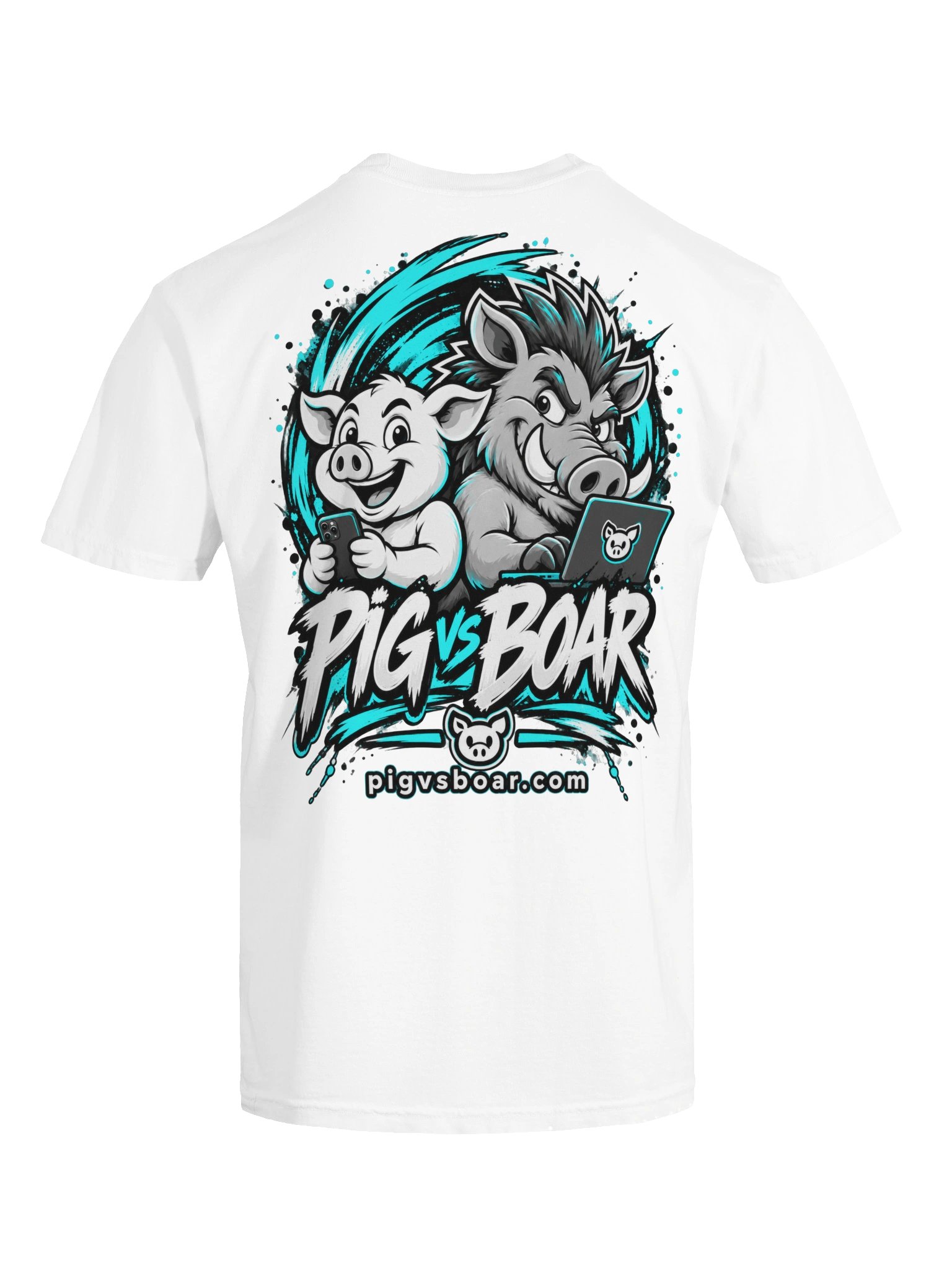 Pig vs Boar Showdown Adult Tee - Teal product image (11)