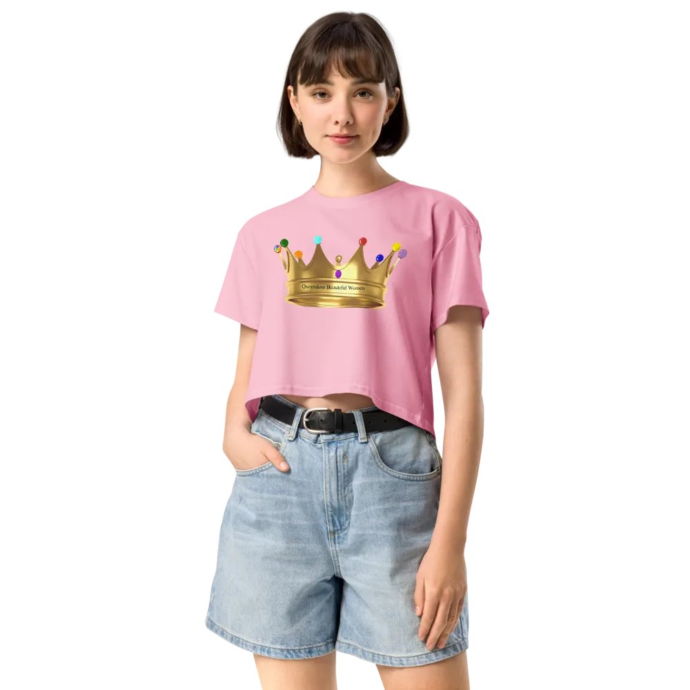 Queendom Beautiful Women Gemstone Crown Crop Top/Pink (TM) product image (3)