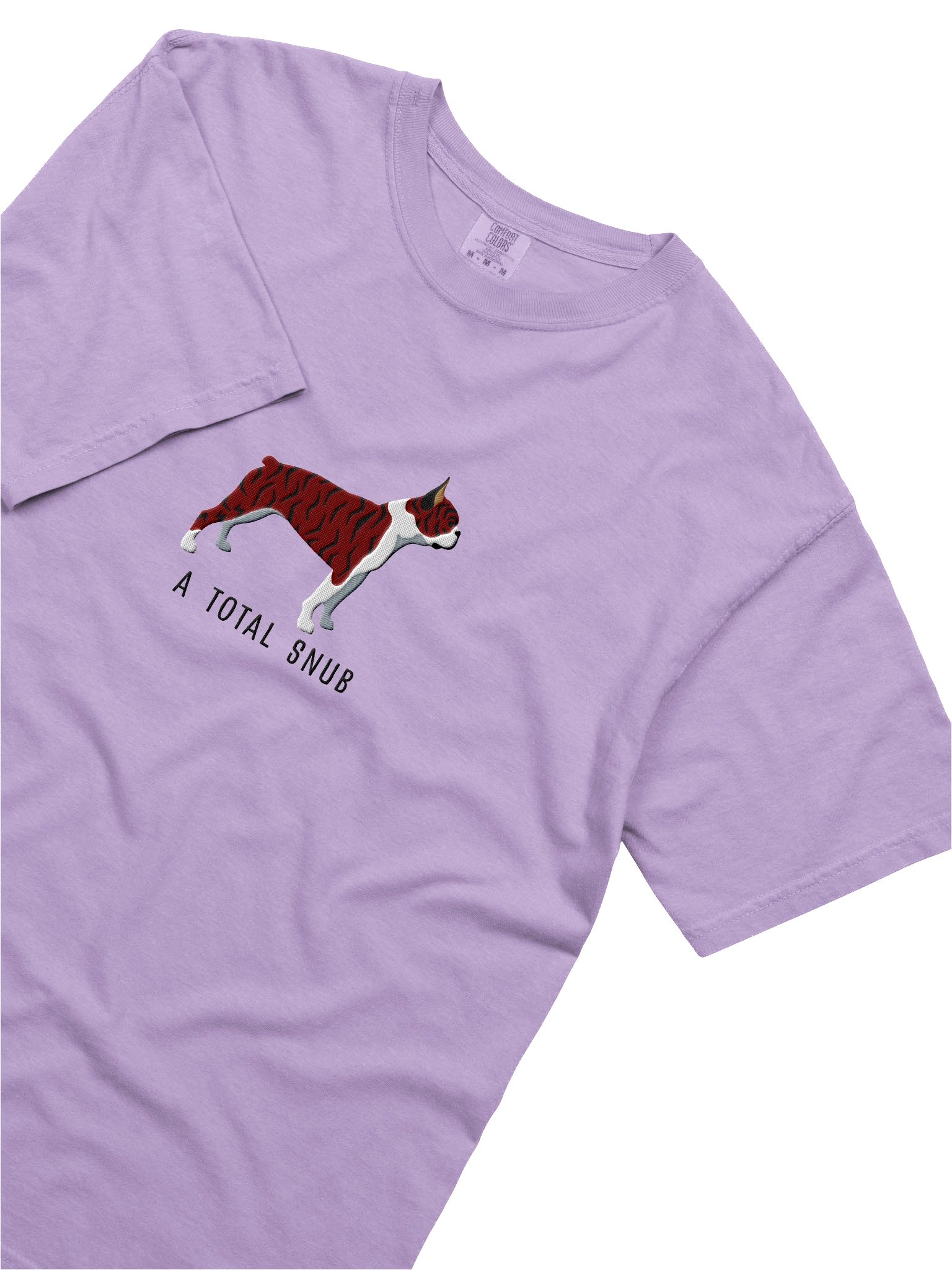 A Total Snub T-Shirt(Embroidered) of a Boston Terrier(Brindle & White) product image (8)