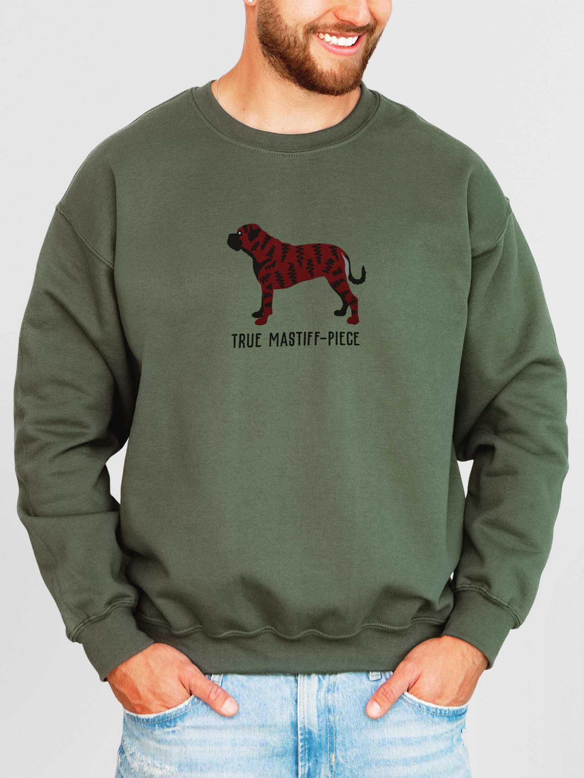 True Mastiff-Piece Sweatshirt(Embroidered) of a Bullmastiff(Brindle) product image (2)