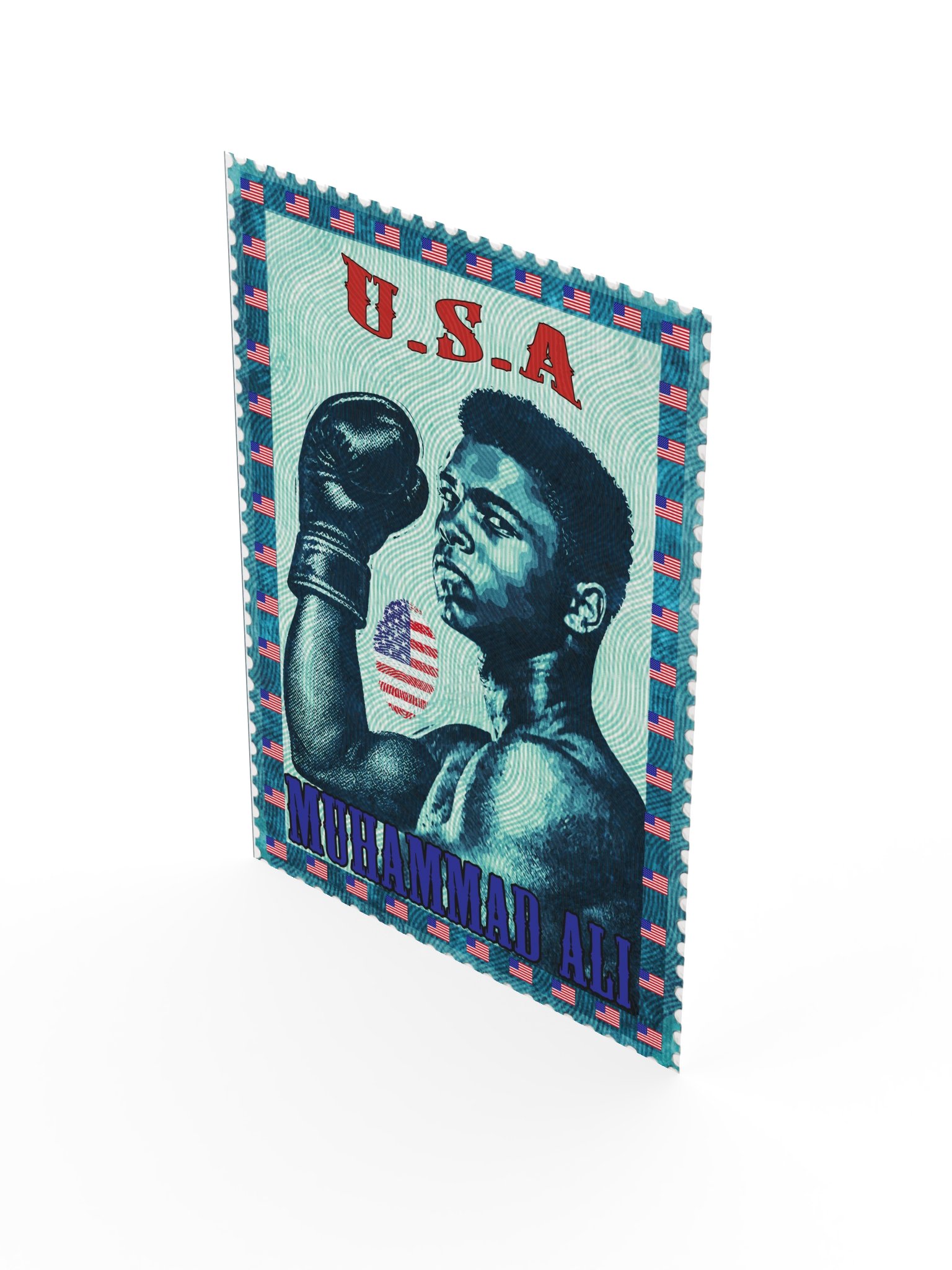 Muhammad Ali Vintage Postage Stamp Poster | Boxing Wall Art product image (4)