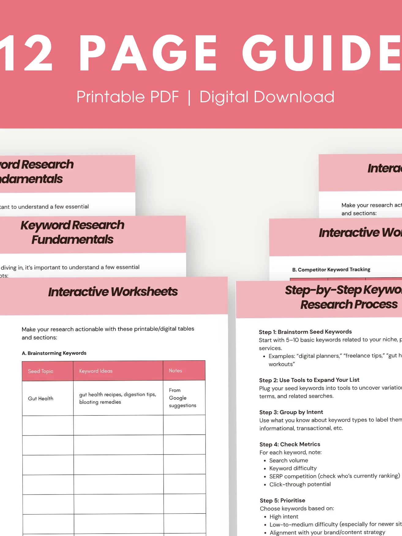 SEO Keyword Research Workbook product image (3)
