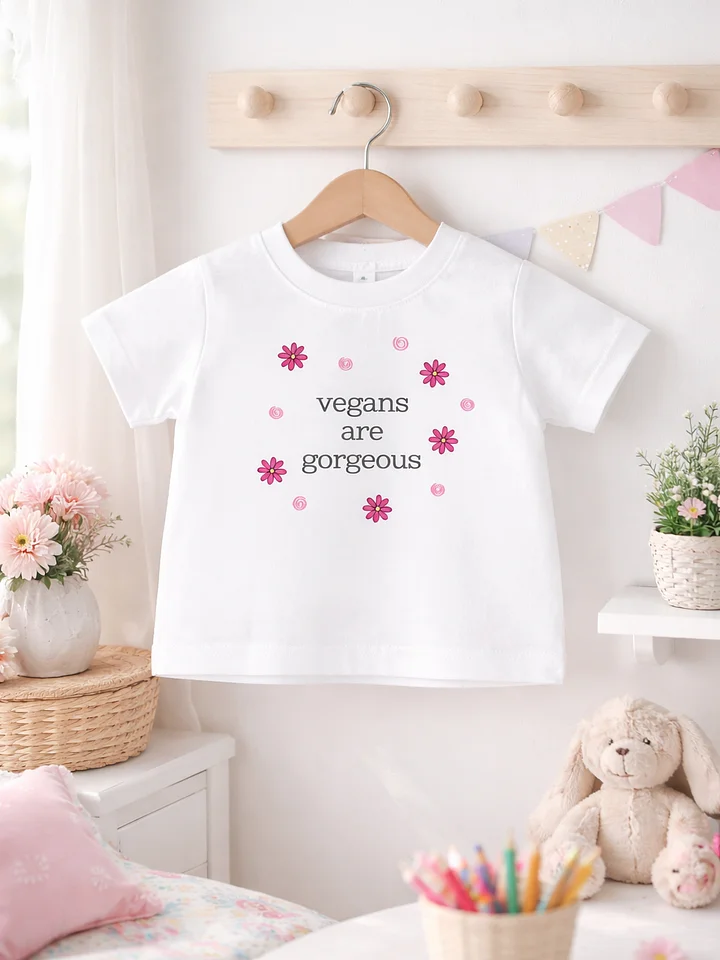 “Vegans Are Gorgeous” White T-Shirt for Kids product image (1)