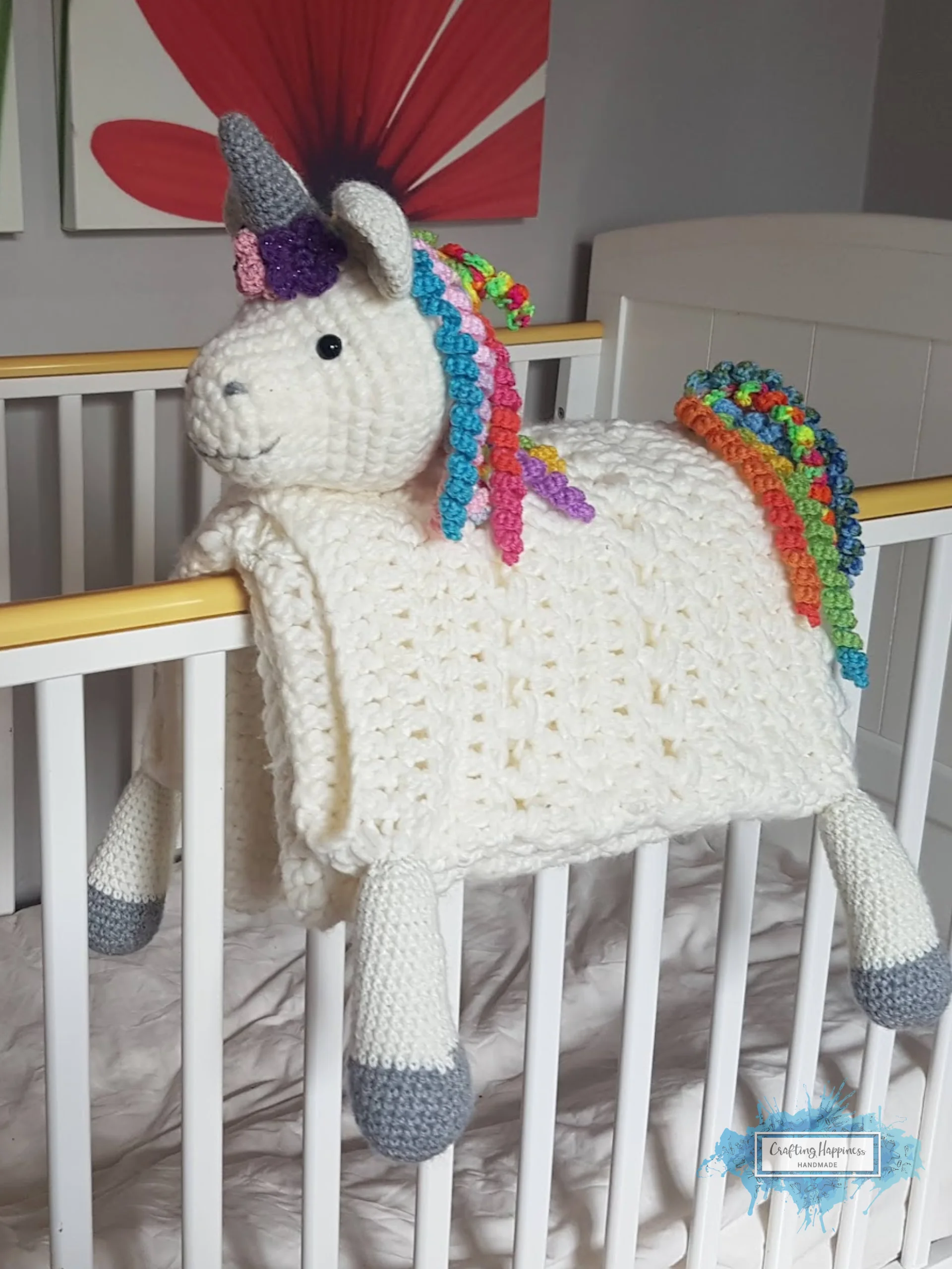 Rainbow Unicorn Baby Blanket Crochet Pattern: 3-in-1 Folding Toy (PDF Pattern) product image (3)