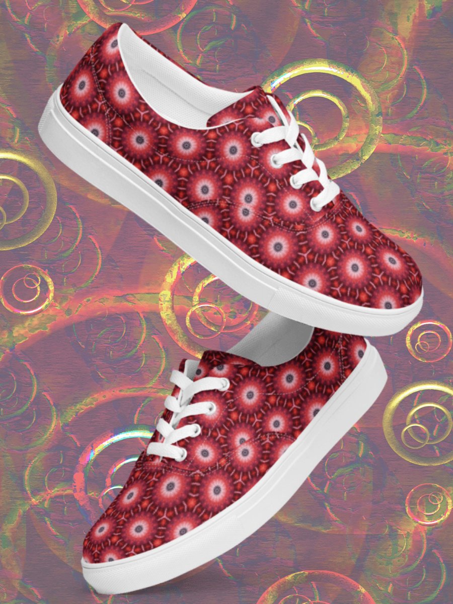 Red Floral Kaleidoscope Women's Canvas Shoes product image (1)