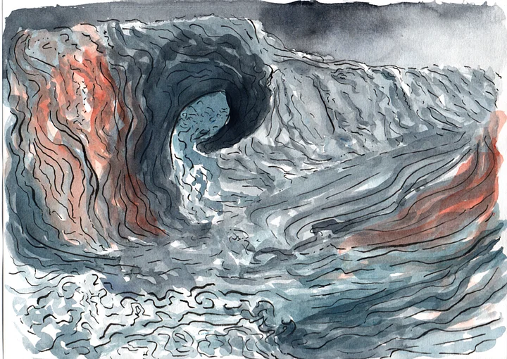 Raging Waters Watercolour & Ink Original Artwork product image (1)