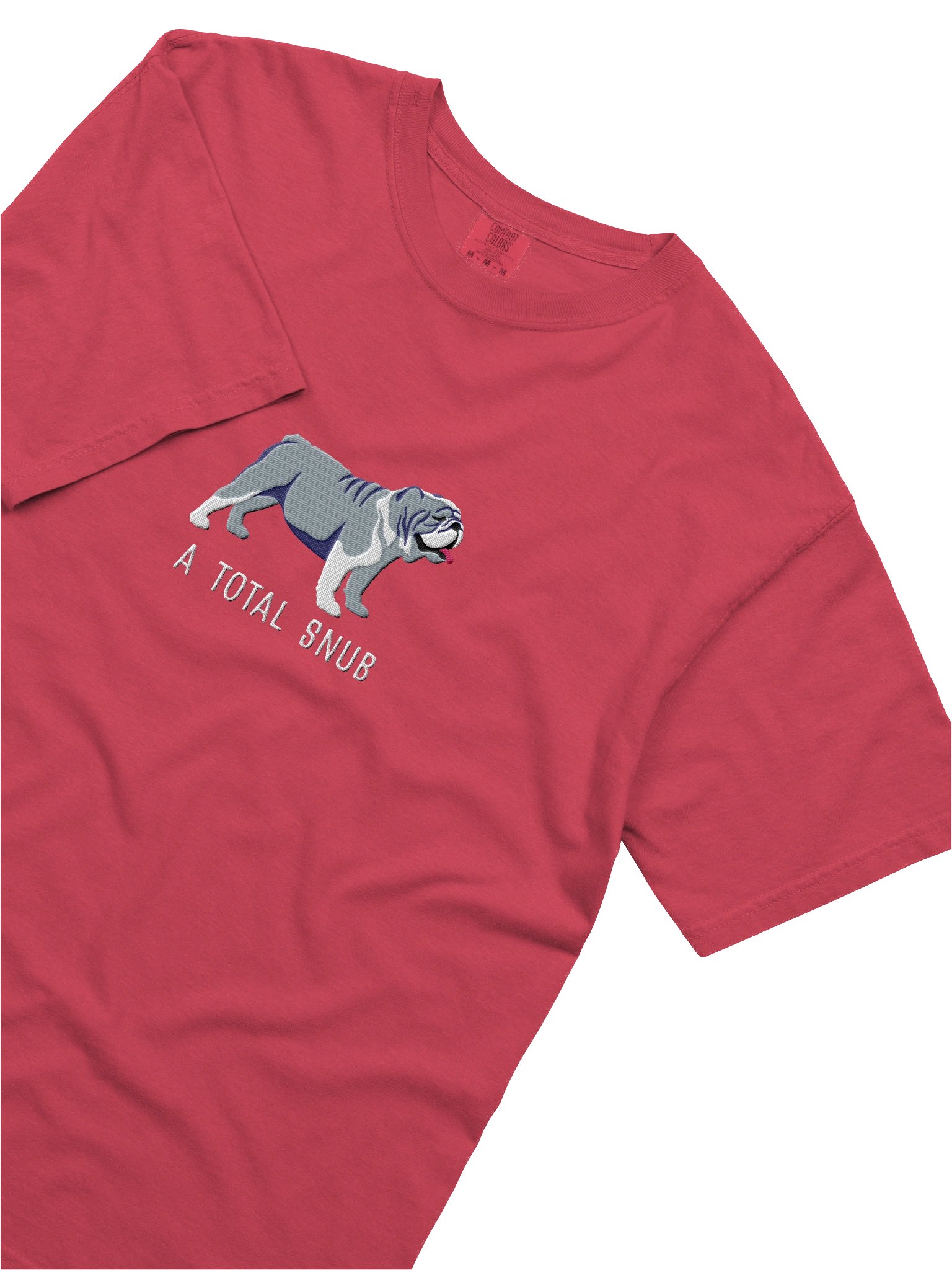A Total Snub T-Shirt(Embroidered) of an English Bulldog(Blue & White) product image (8)