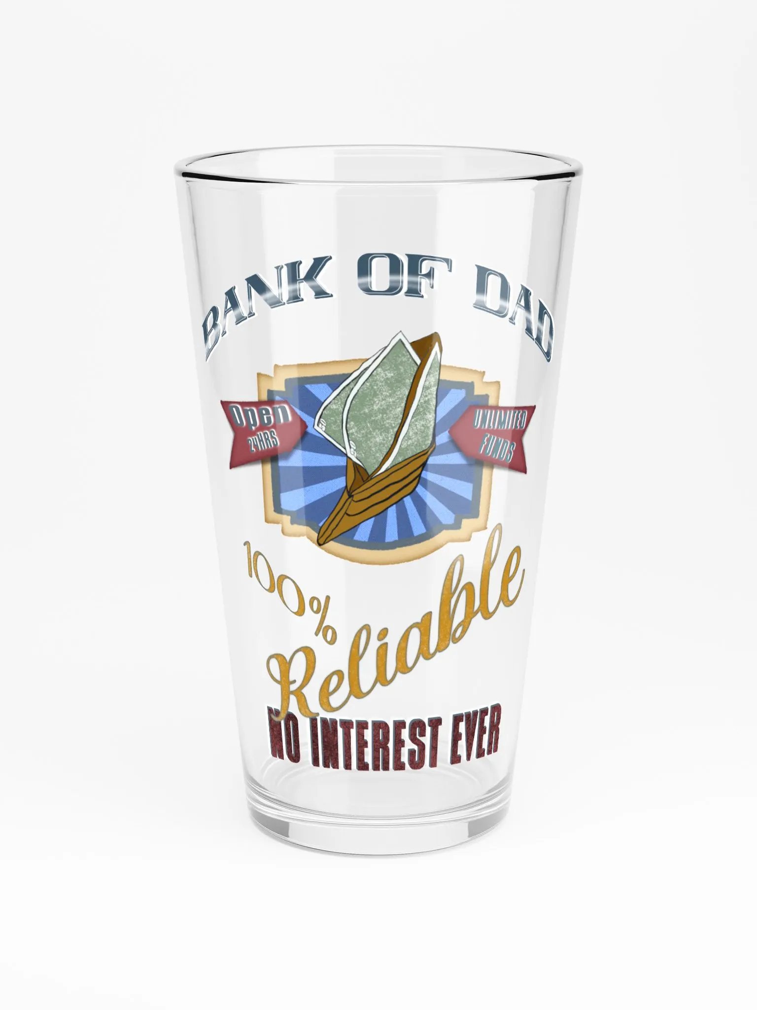 Bank of Dad Pint Glass product image (3)