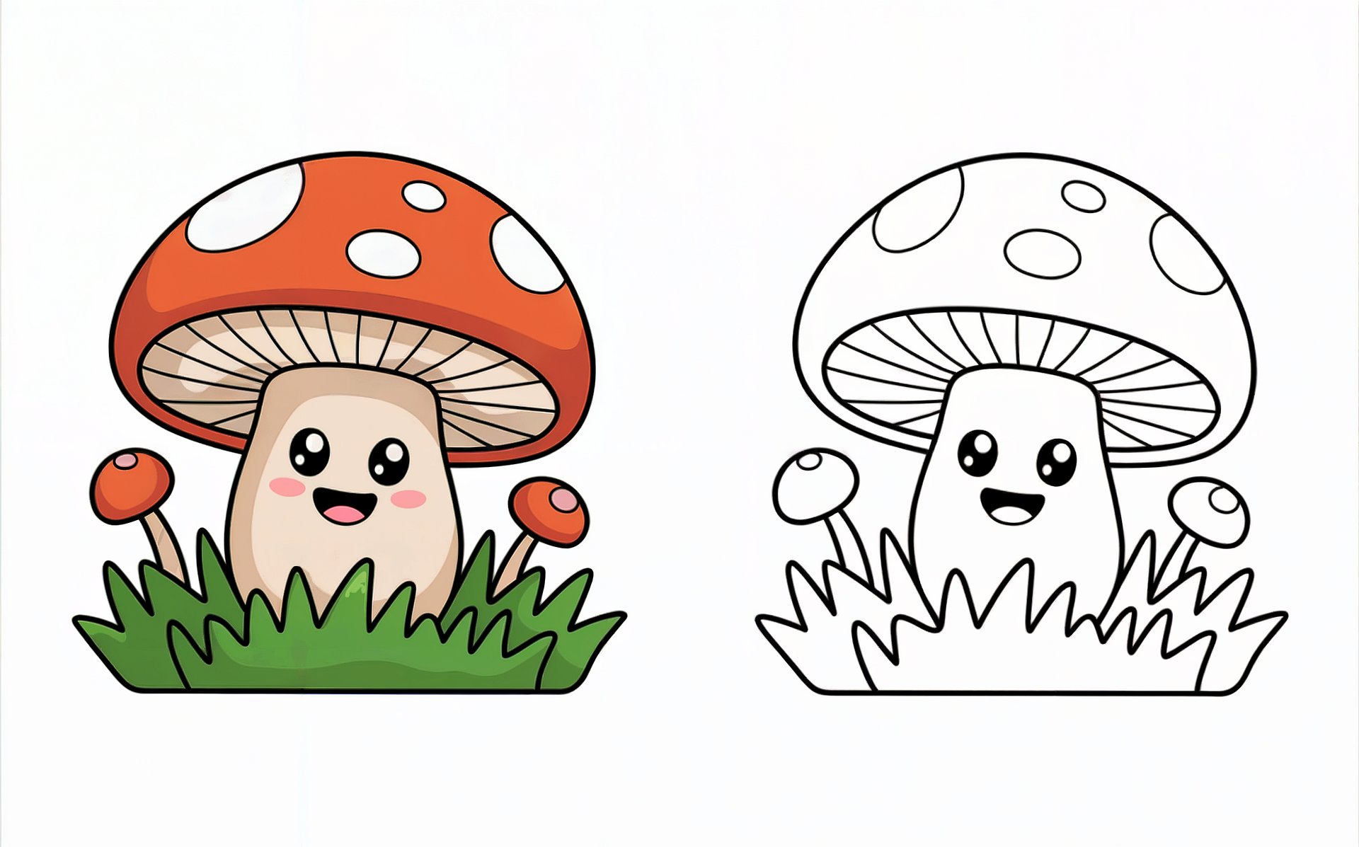 Cute Mushroom Coloring Pages product image (4)