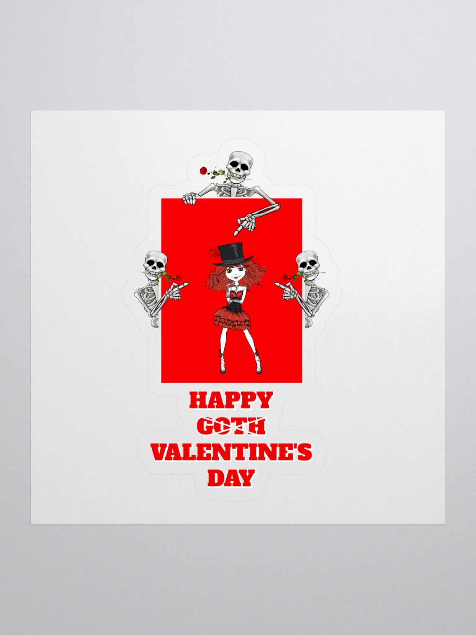 Happy Goth Valentine's Day Sticker product image (1)