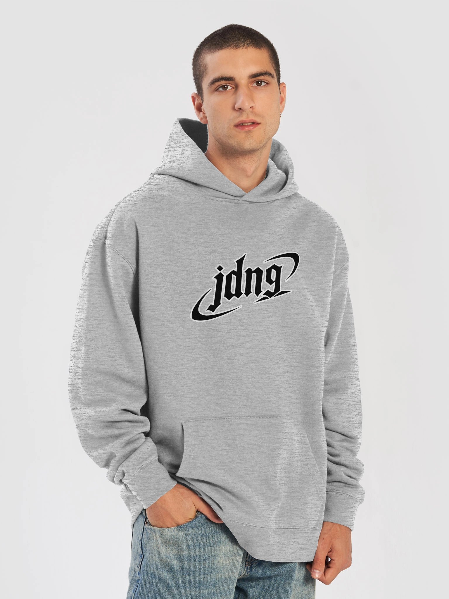 Gothic White Swoosh Relaxed Hoodie M product image (7)