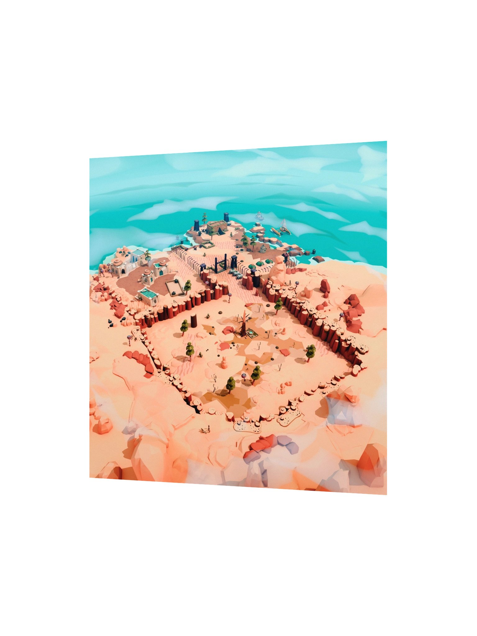 White Leaf Desert — Art Print product image (2)