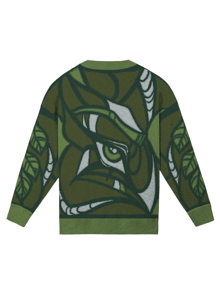 Green Stained Glass Abstract Rose-Eyeball Unisex Sweater product image (7)