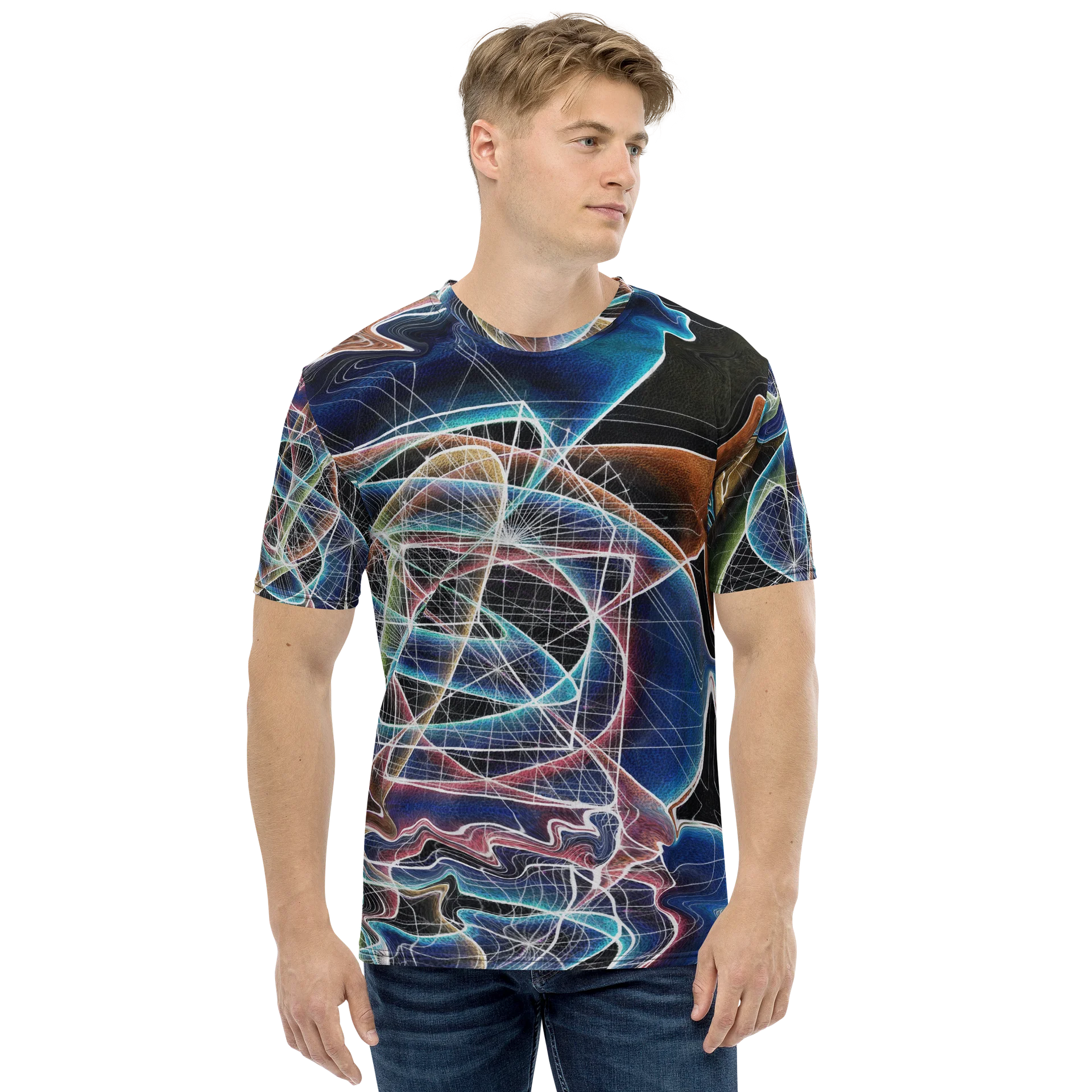 Translucent Heart - Geometric Negative Art Men's Crew Neck T-Shirt product image (1)