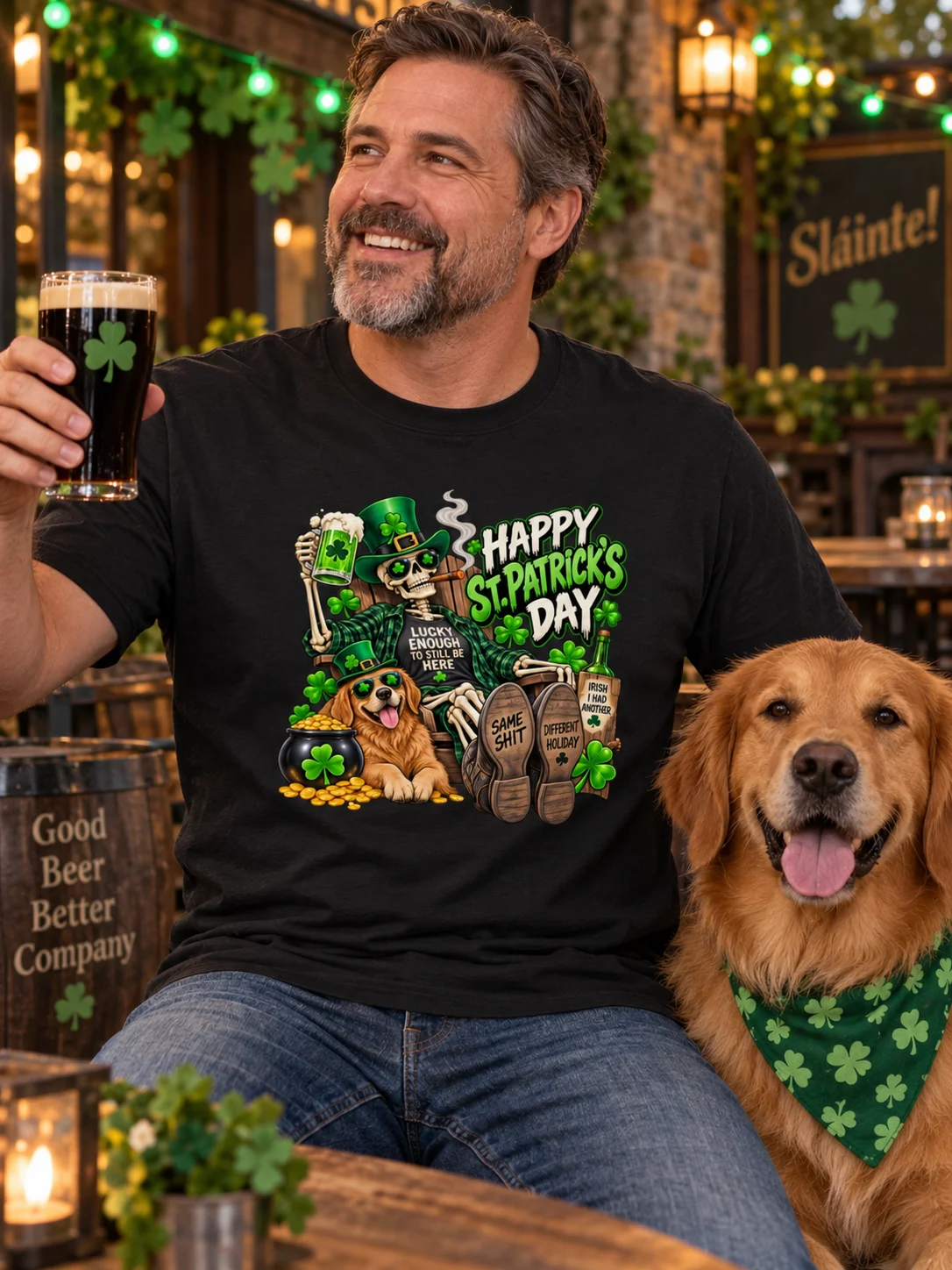 Funny St. Patrick’s Day Shirt — Lucky Enough to Still Be Here | Broken Luck™ product image (1)