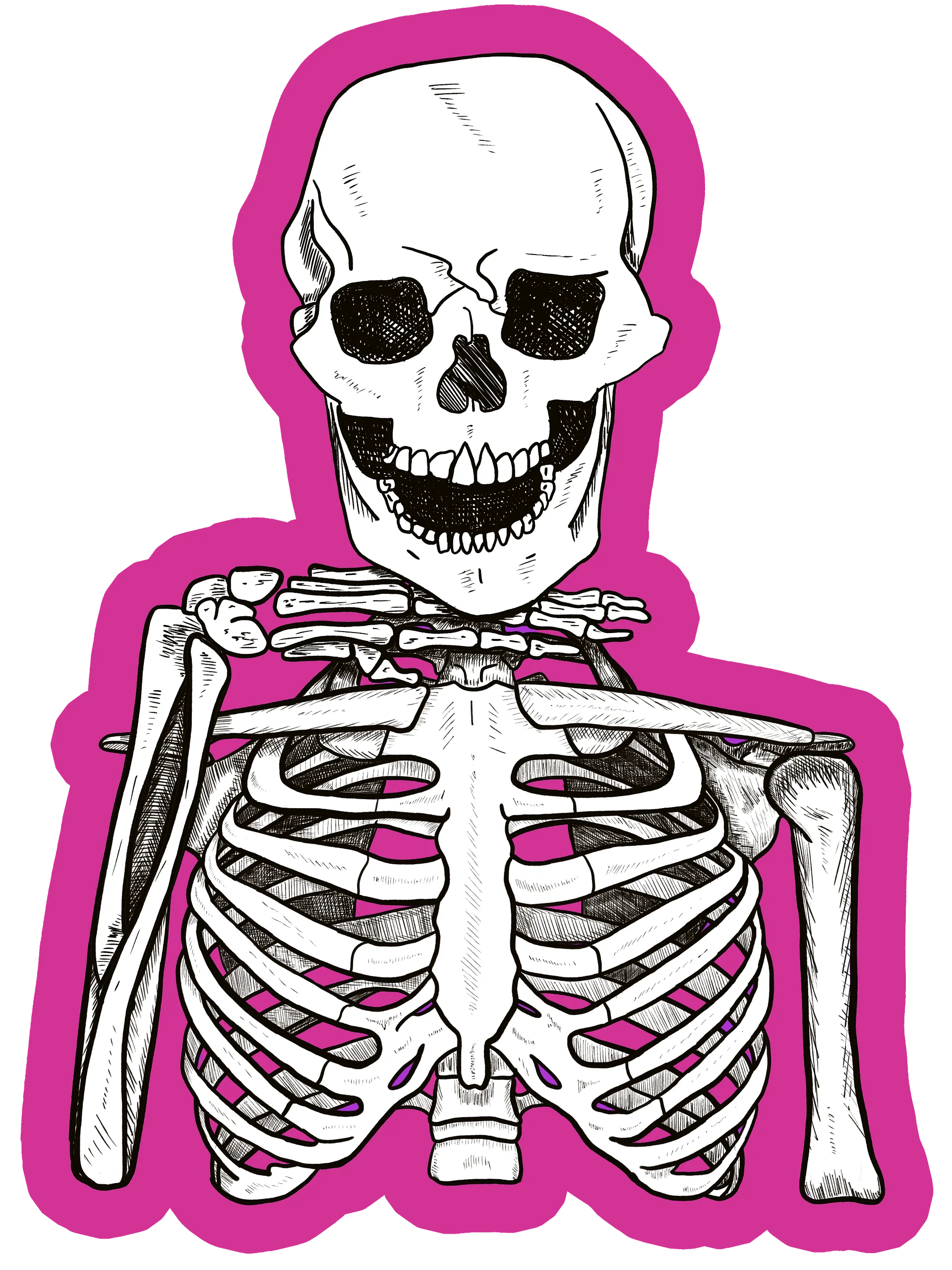 3" Sassy Skeleton Sticker product image (1)