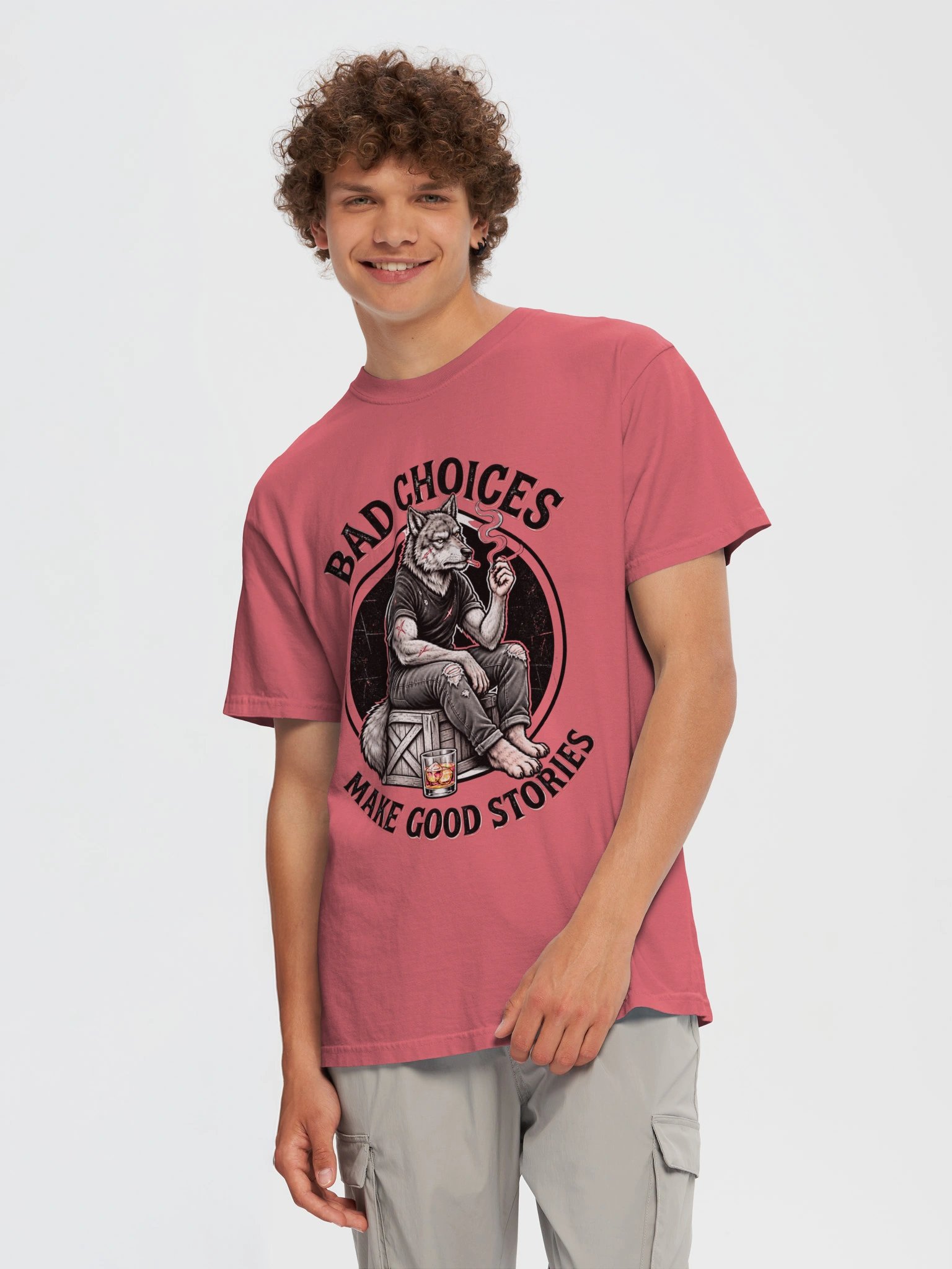 Bad Choices Make Good Stories Wolf T-Shirt product image (239)