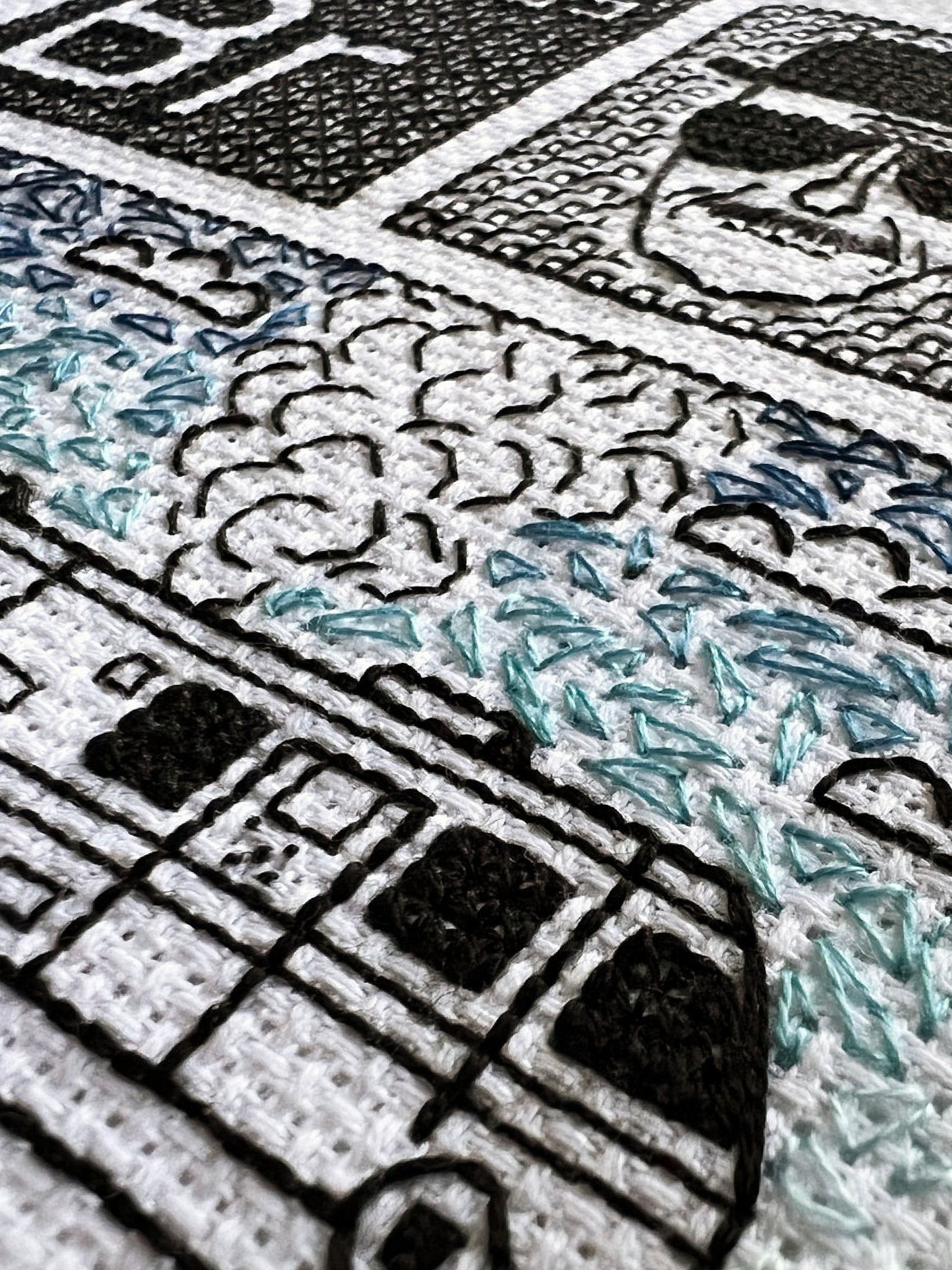 Blue Sky • Blackwork Cross Stitch Pattern • PDF Digital Download product image (5)