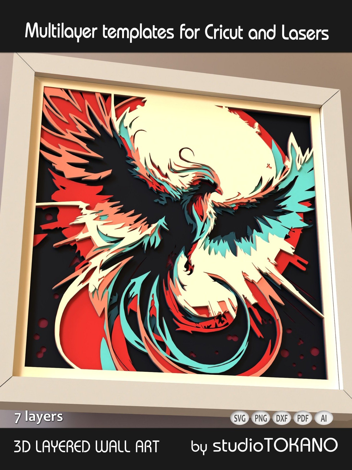 Phoenix Shadow box SVG product image (6)