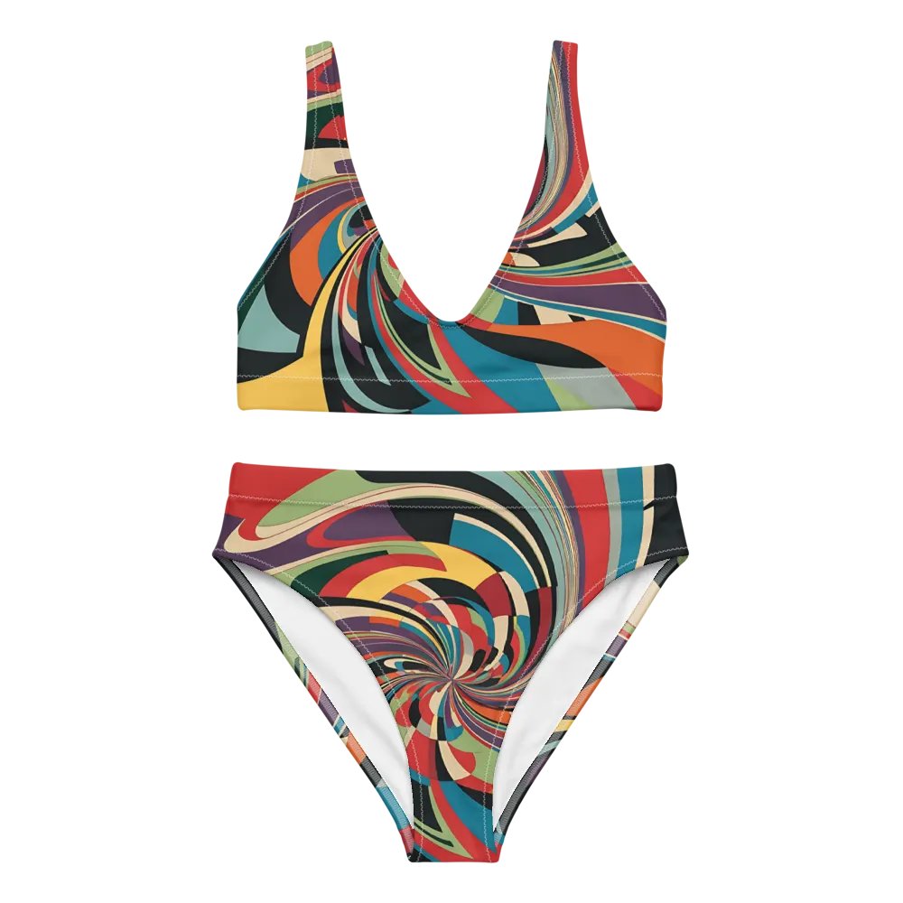 Abstract Lithographic Pattern Design High Waisted Bikini - V12 product image (8)