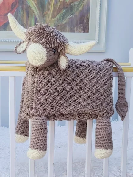 Highland Cow Crochet Baby Blanket Pattern - Scottish Afghan PDF - Crafting Happiness product image (8)