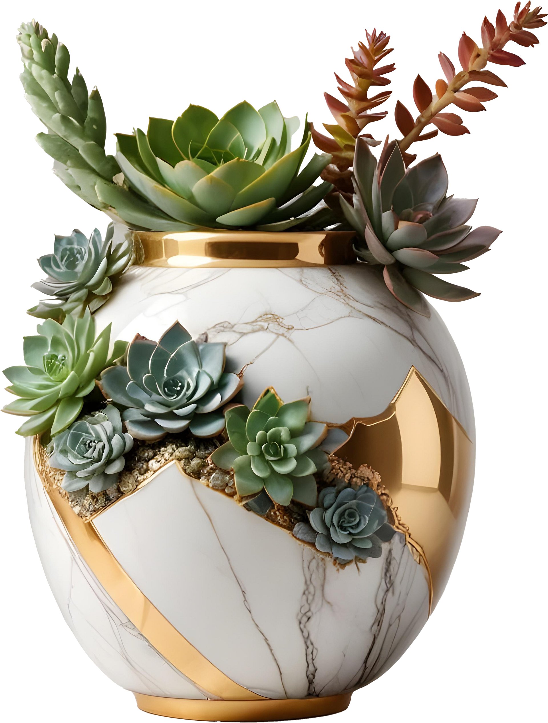 Collection: Marble Eternal – Shabby Chic Kintsugi Vase product image (1)