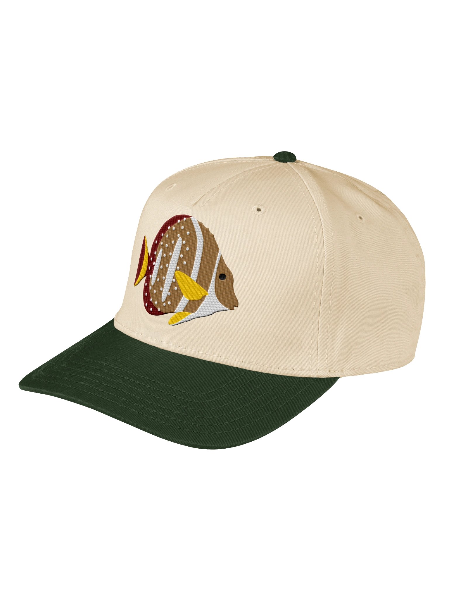 Mustard Butterflyfish Embroidered Mid-Profile Baseball Cap | Saltwater Reef Fish Hat product image (11)