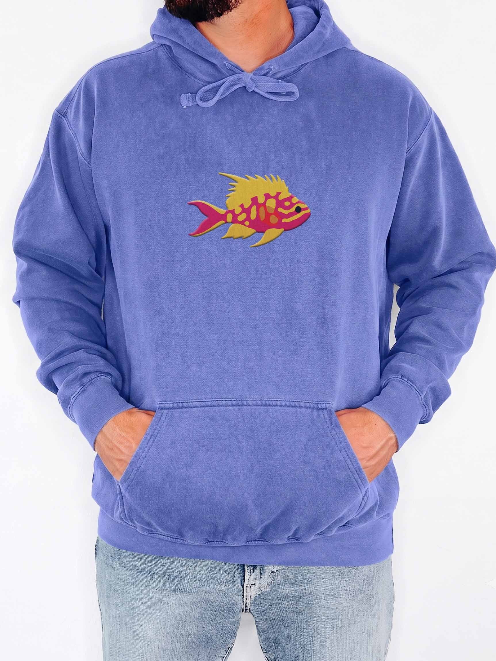 Borbonius Anthias Embroidered Hoodie | Saltwater Reef Aquarium Fish & Ocean Lover Apparel product image (2)