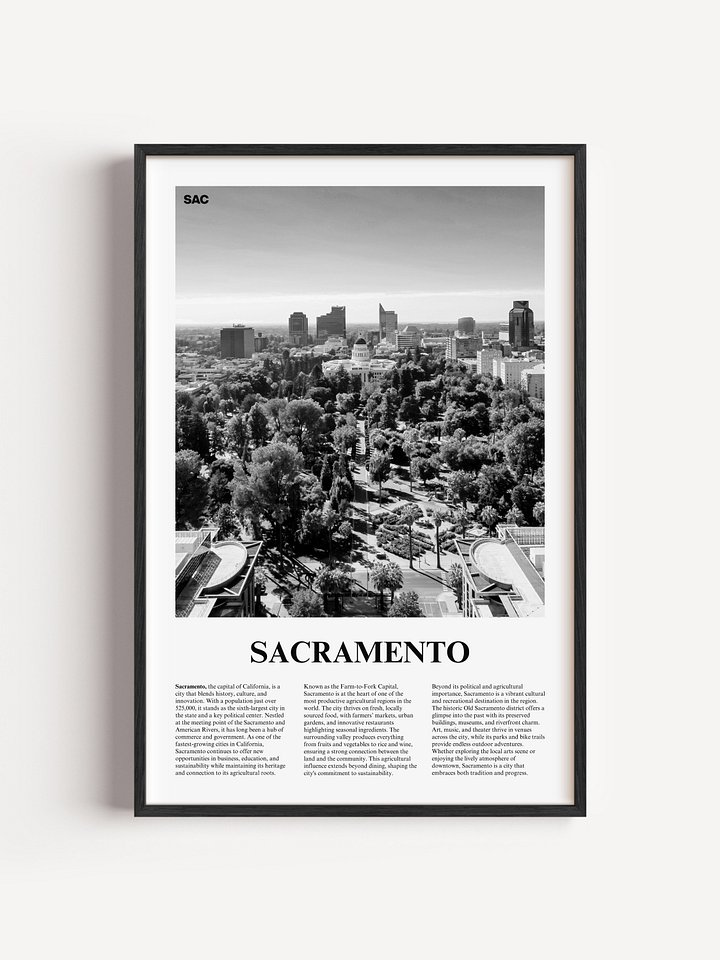 Sacramento 01 Newspaper Poster | Framed product image (1)