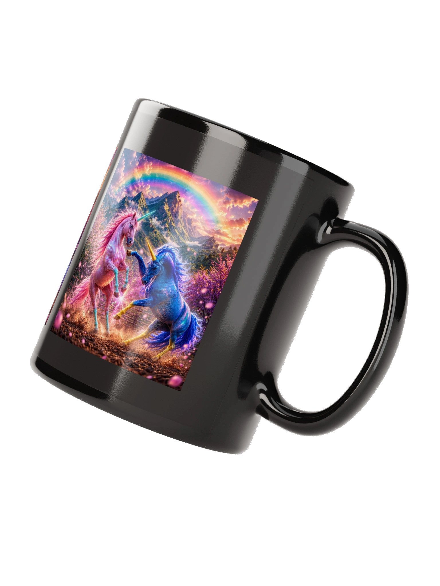 Fighting Unicorns Black Glossy Mug product image (10)