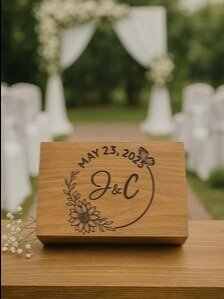 Engraved Wooden Wedding Keepsake Box: Rustic Personalized Memory Box product image (5)