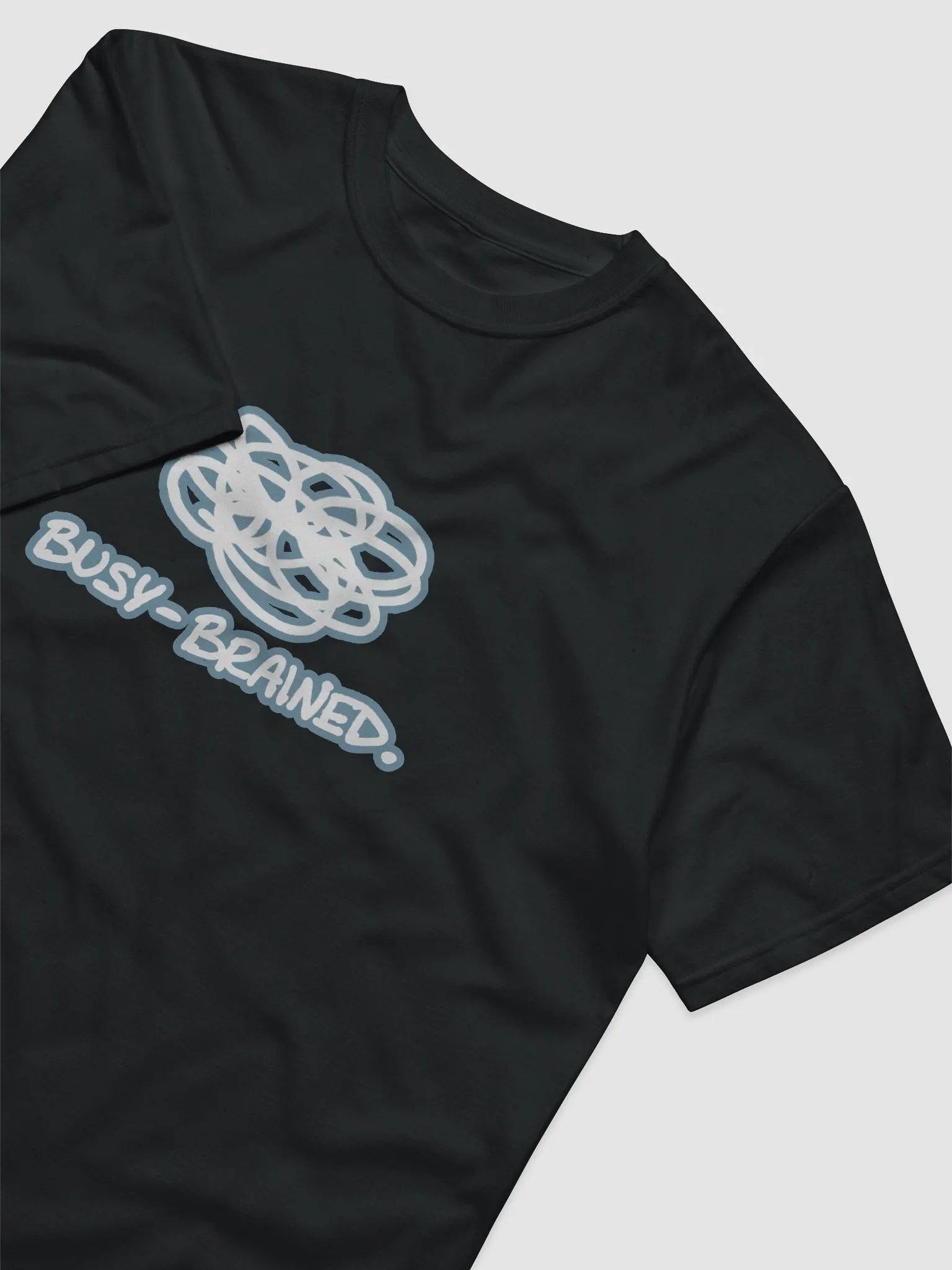 BUSY-BRAINED (lined design, #709AAF) unisex eco tee product image (3)