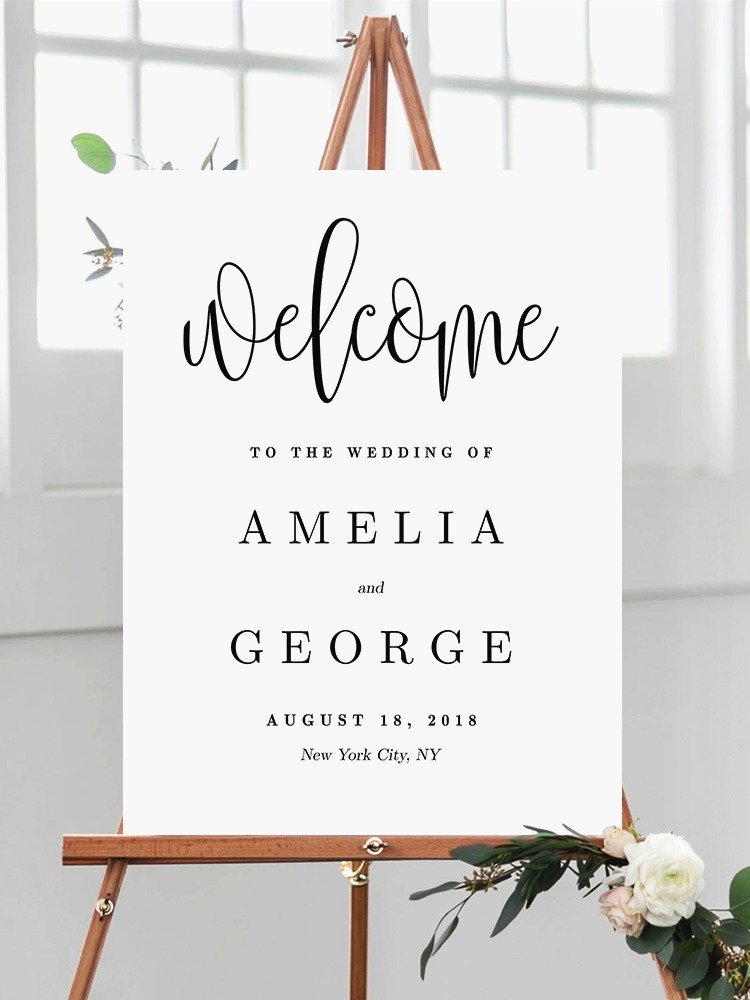 Lovely Calligraphy Welcome Sign Canva Template MSC product image (1)