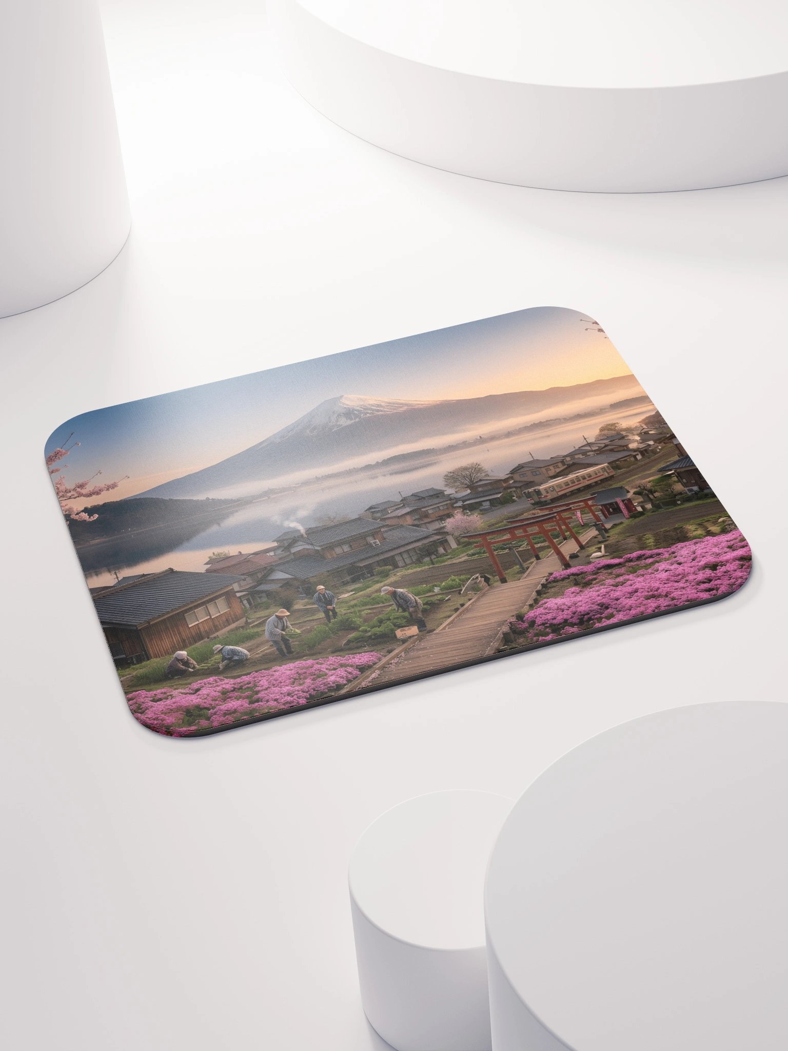 Mount Fuji Village Pink Moss Classic Mouse Pad product image (4)