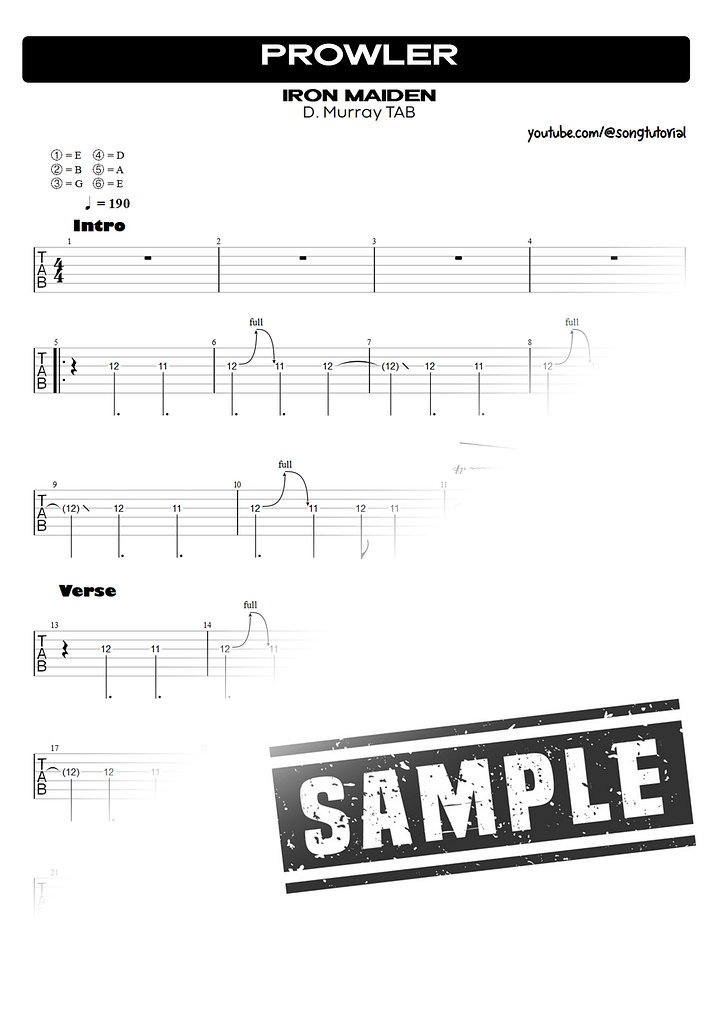 Prowler PDF TAB + Backing Track MP3 product image (2)