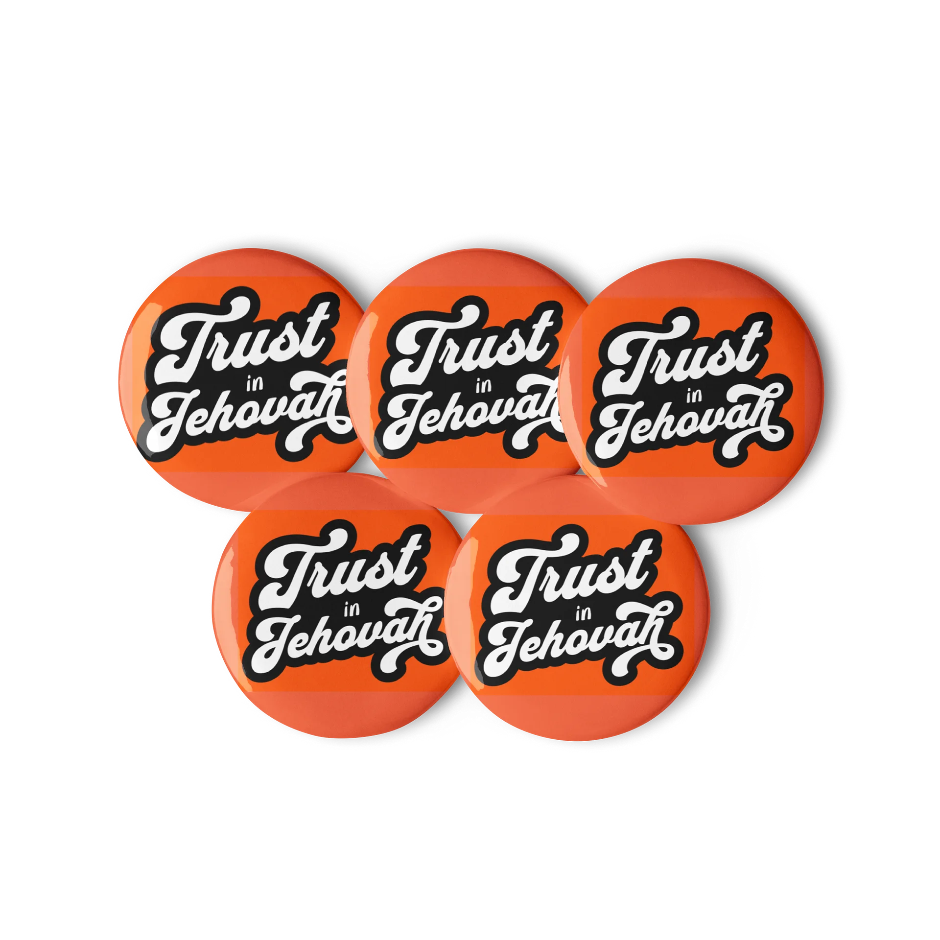Trust in Jehovah Pin Button Set – Bold Orange Edition product image (1)