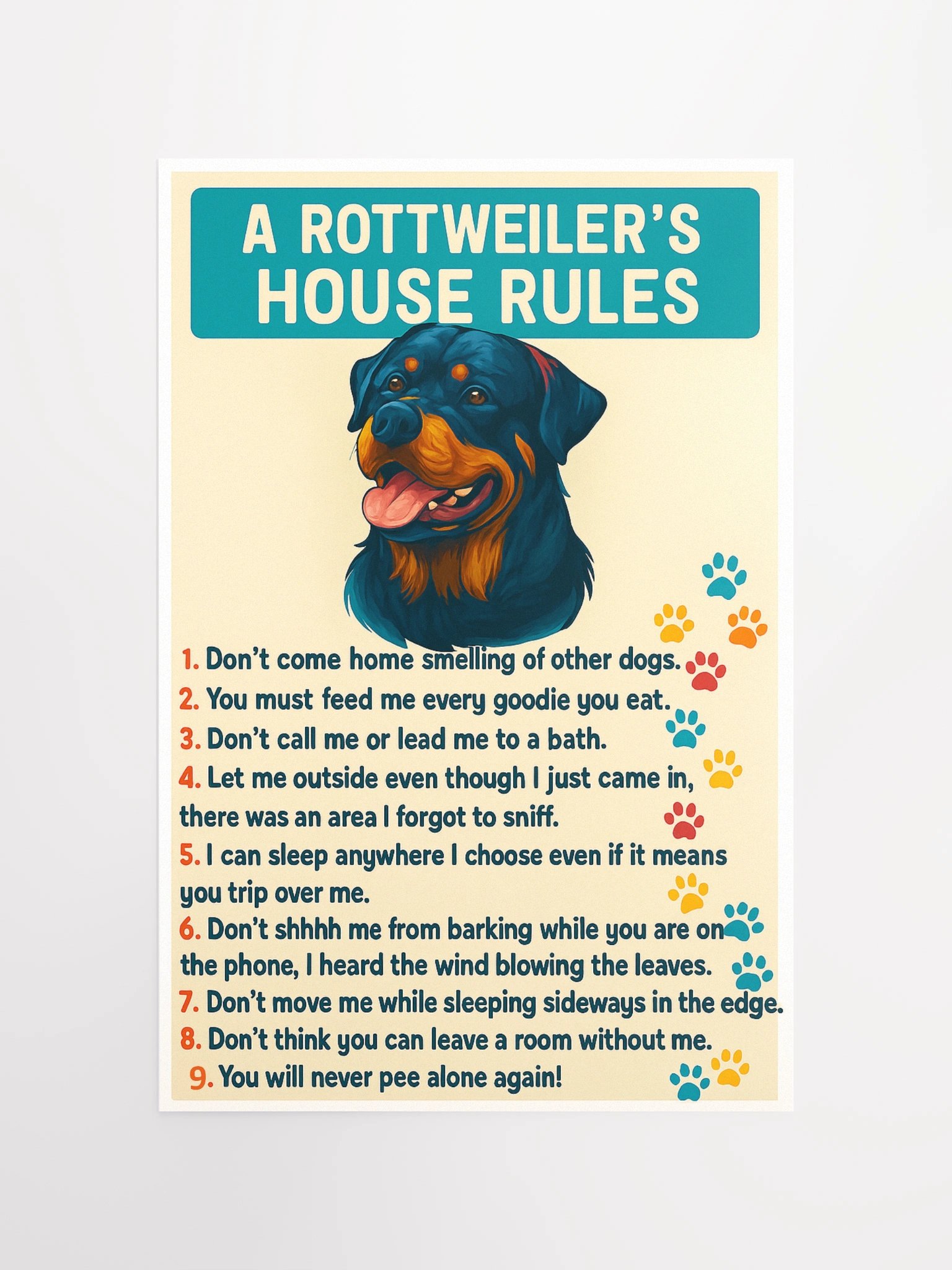 Rottweiler House Rules Poster product image (10)