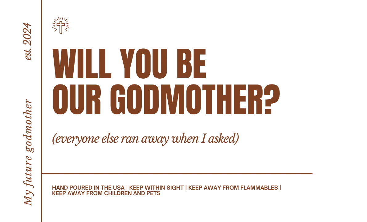 Funny godmother proposal gift soy wax vegan candle product image (5)