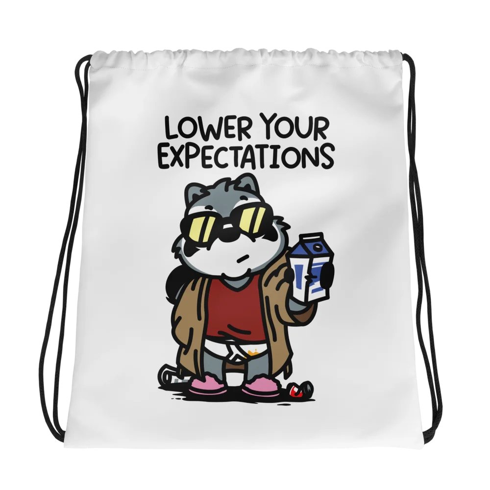 Lower Your Expectations Drawstring Bag product image (1)