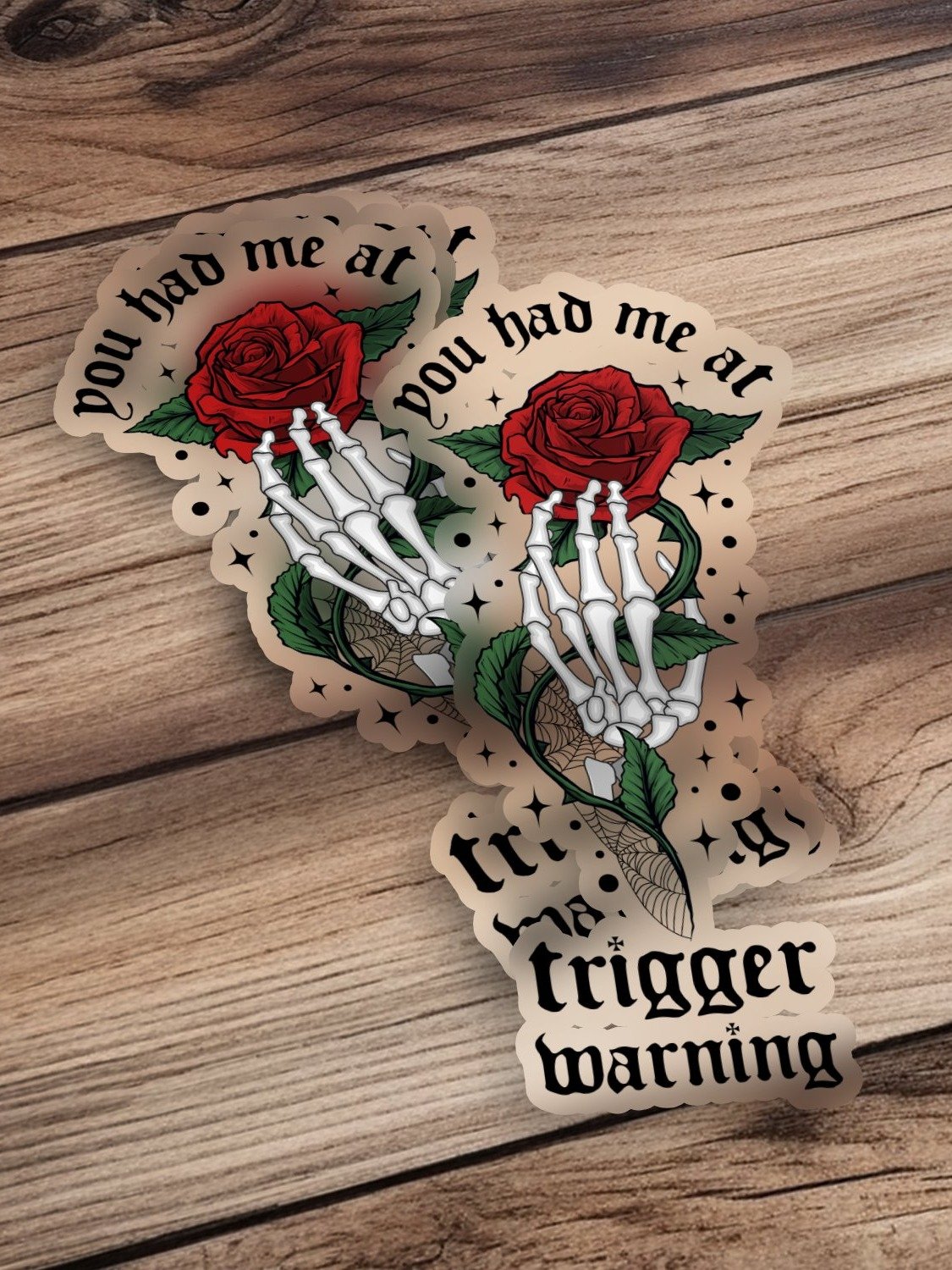 Cat and Mouse, Trigger Warning, Dark Romance Book Lover Line Art PNG, Skeleton Rose Sublimation Design Shirt, Sticker, Digital Download product image (4)