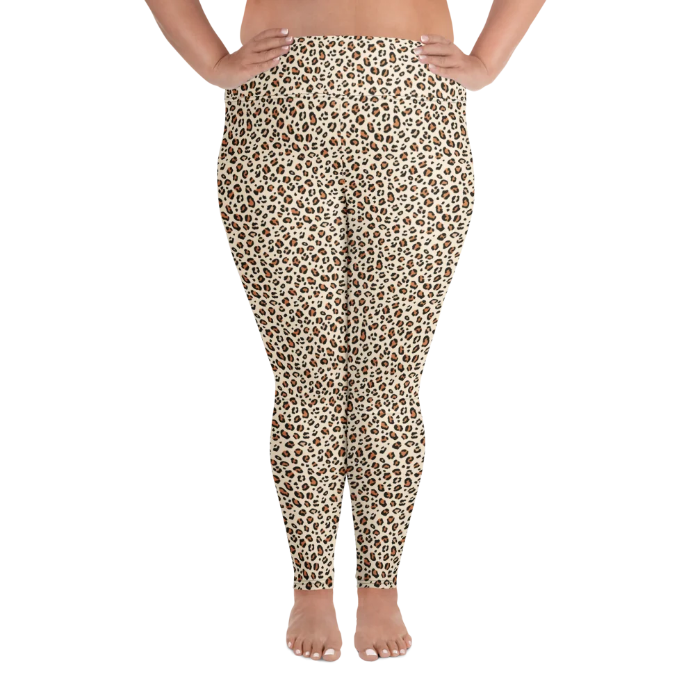 Comfortable Plus Size Leggings Brown Leopard Print product image (1)