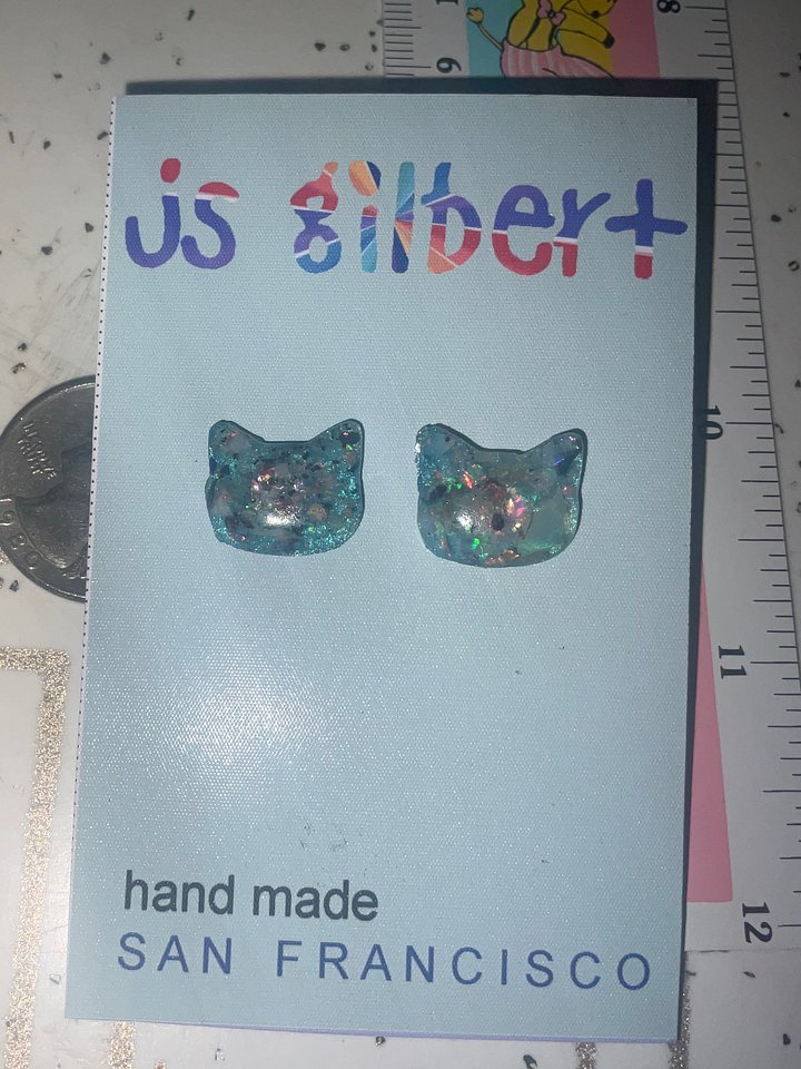 The Cats Are Back - Blue Opal stud earrings product image (2)