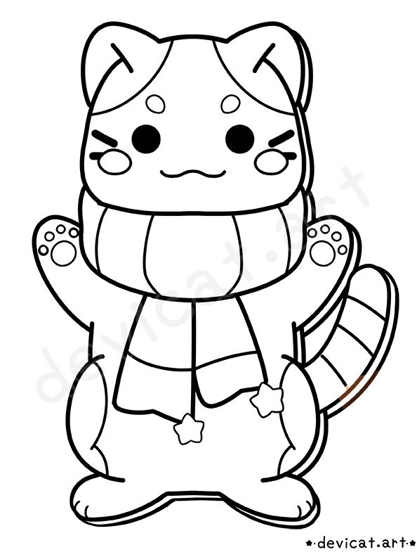 Gingerbread Cat 2025 Coloring Page product image (1)