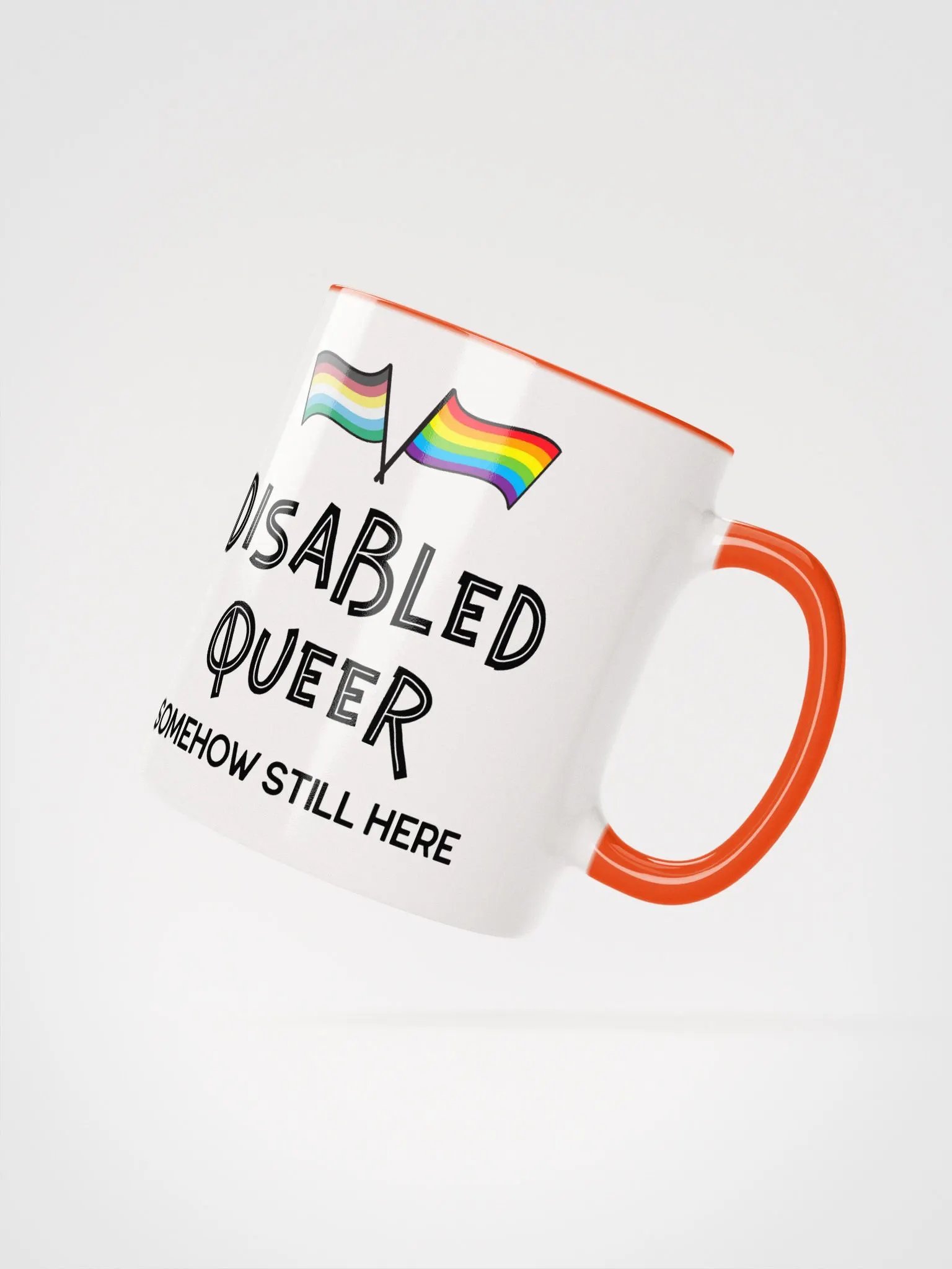 Disabled Queer Still Here ceramic mug product image (3)