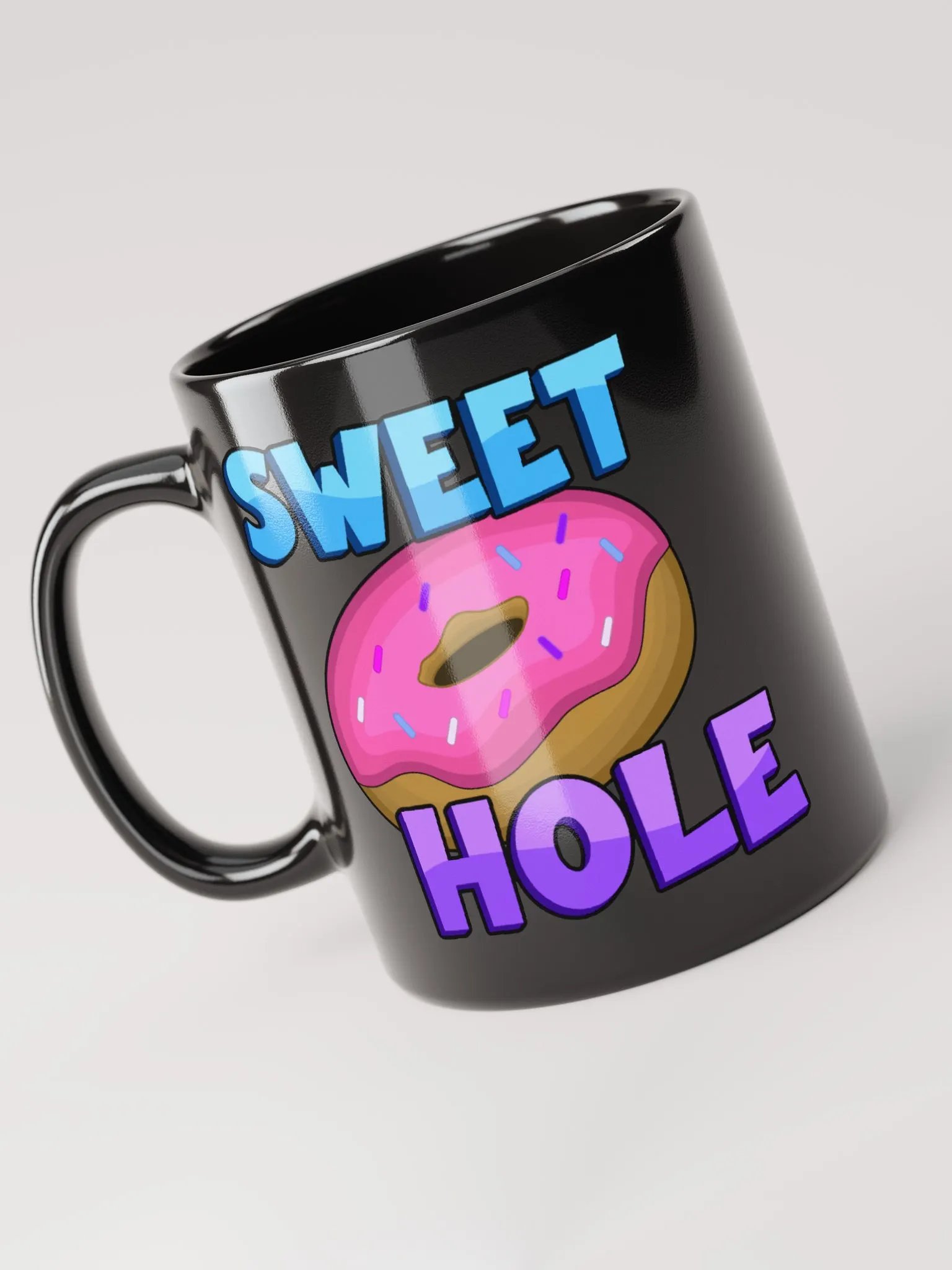 SWEET HOLE GLOSSY BLACK MUG product image (7)