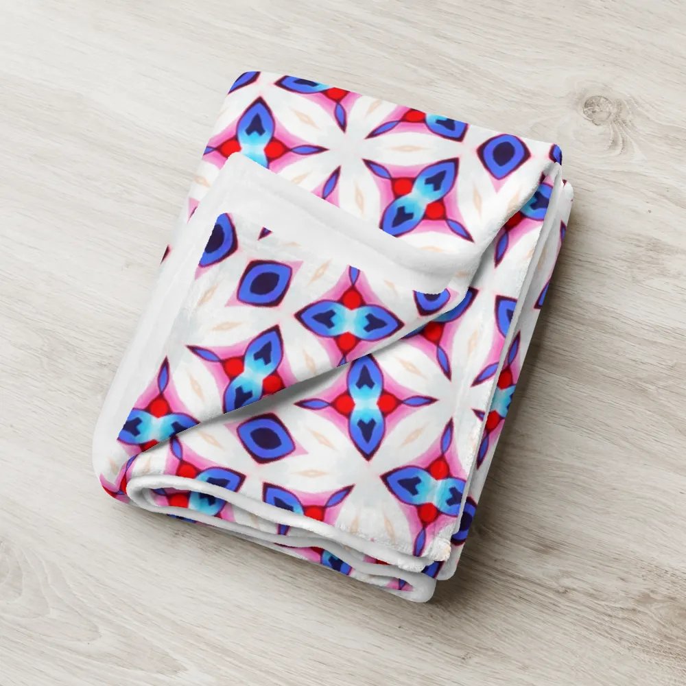 White, Blue & Red Seamless Diamond Patterned Throw Blanket product image (2)