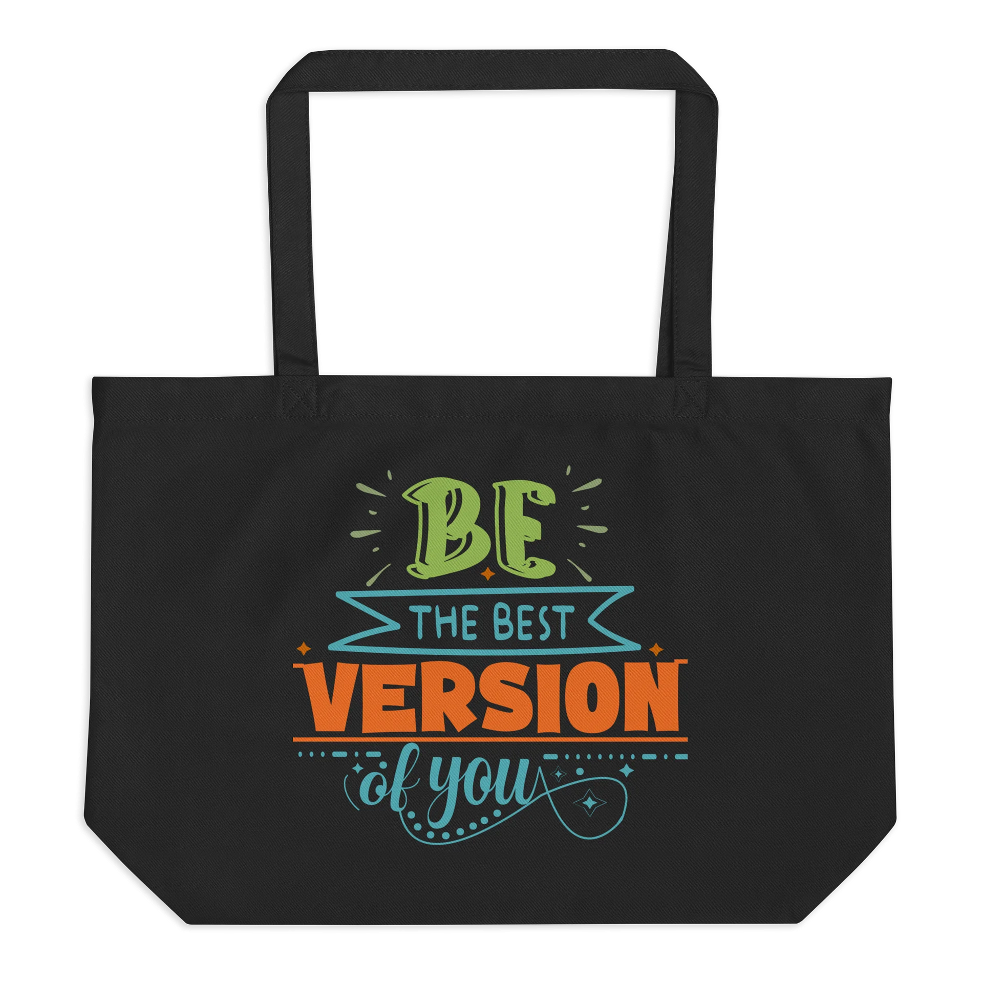 "Be the best version of you” Organic Black Tote Bag product image (1)