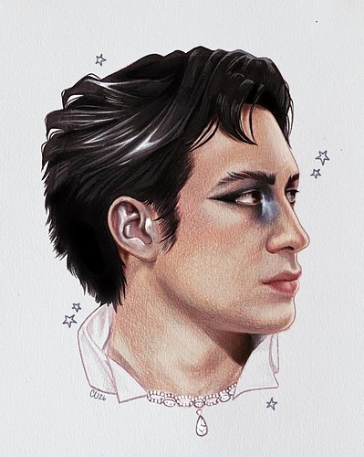 HUDSON ^_^ had to draw something from the met gala, i loved his look and the black swan inspired hair and makeup  was so sick...